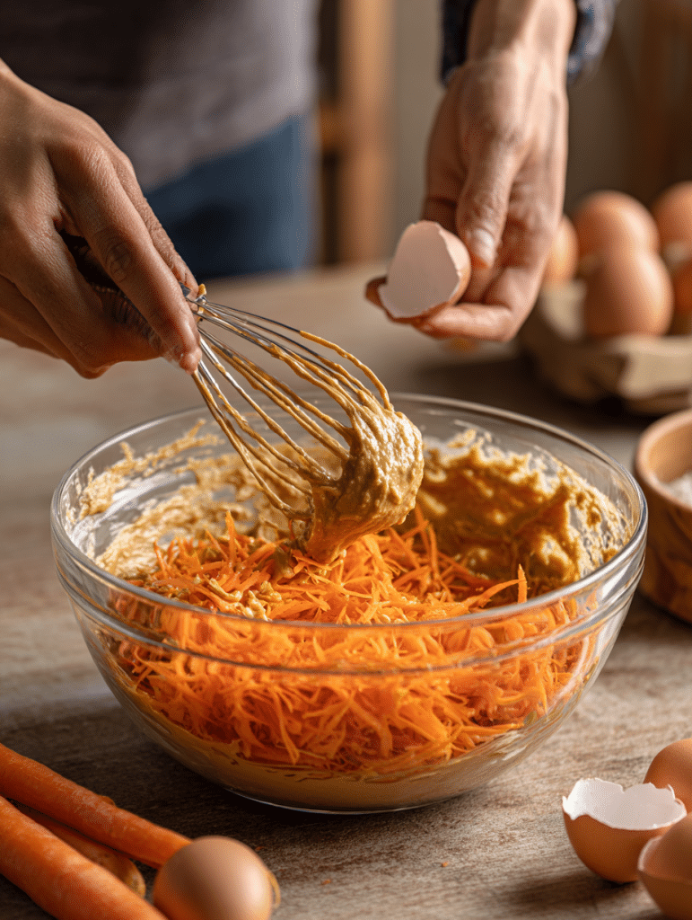 Dog Birthday Cake: Easy, Safe, and Celebratory Recipes 4 Mixing dog birthday cake batter with shredded carrots and peanut butter