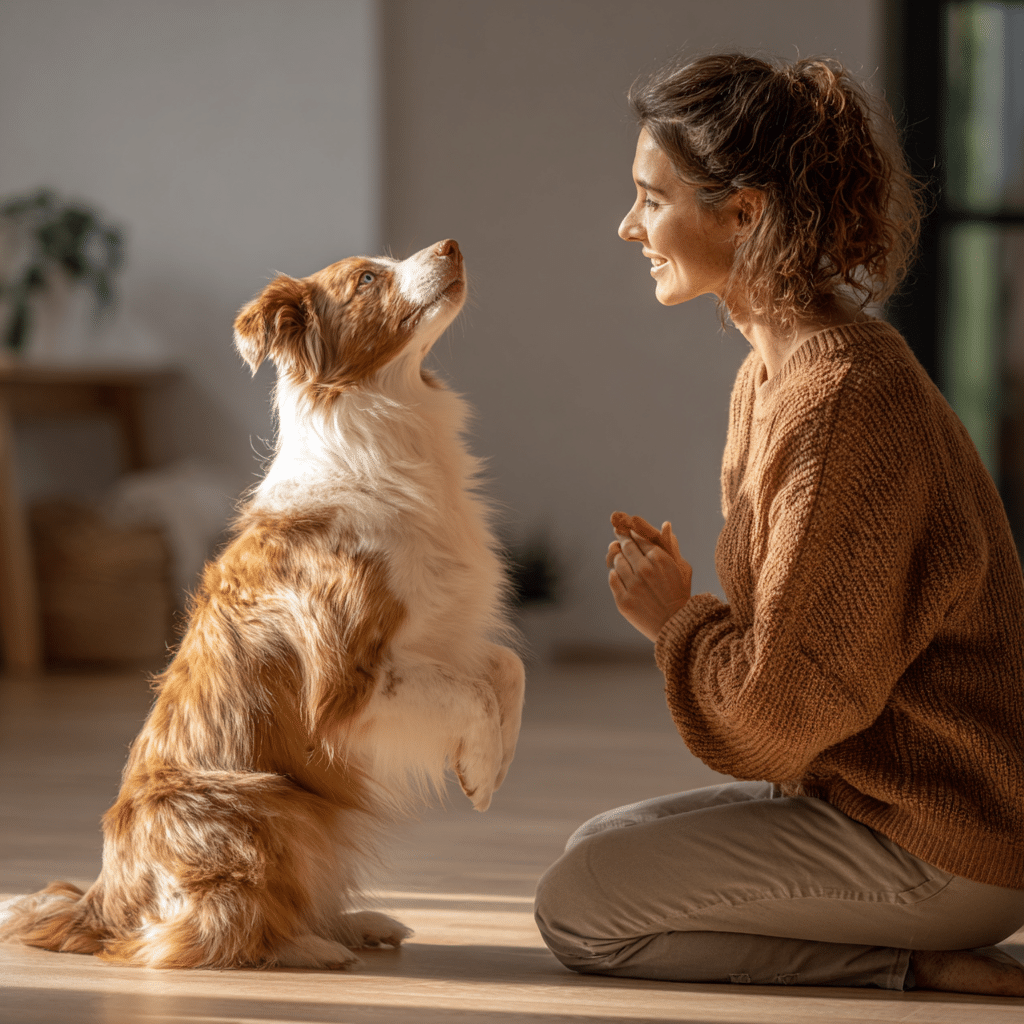 10 Mental Stimulation Games That Tire Out Dogs (Brain Work = Calm Dog) 7 dog learning new tricks indoors