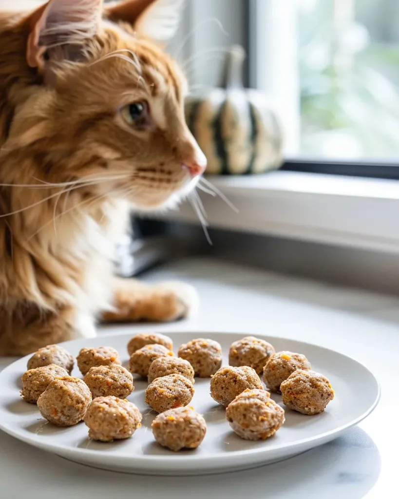 Easy healthy homemade Cat treat- Chicken and Pumpking Bites