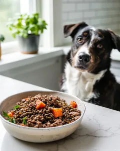 Ground Beef & Lentil Copycat Dog Food with a Protein Punch